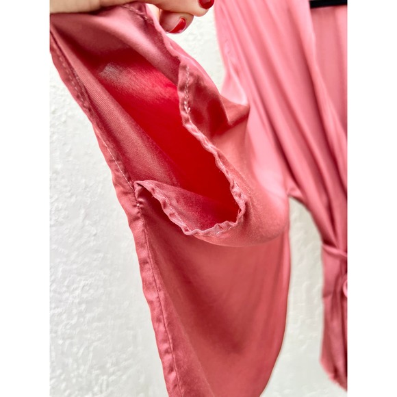 Nation LTD Wide Dolman Sleeve Trim Hem Wrap Tie Top Pink Women's Medium - Picture 6 of 9